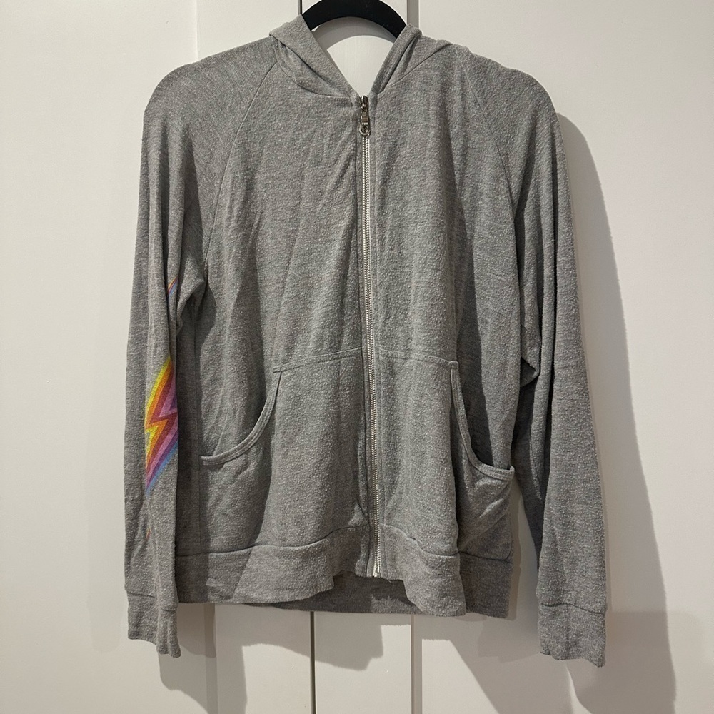 Lauren Moshe x  Aqua peace sign zip up